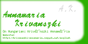 annamaria krivanszki business card